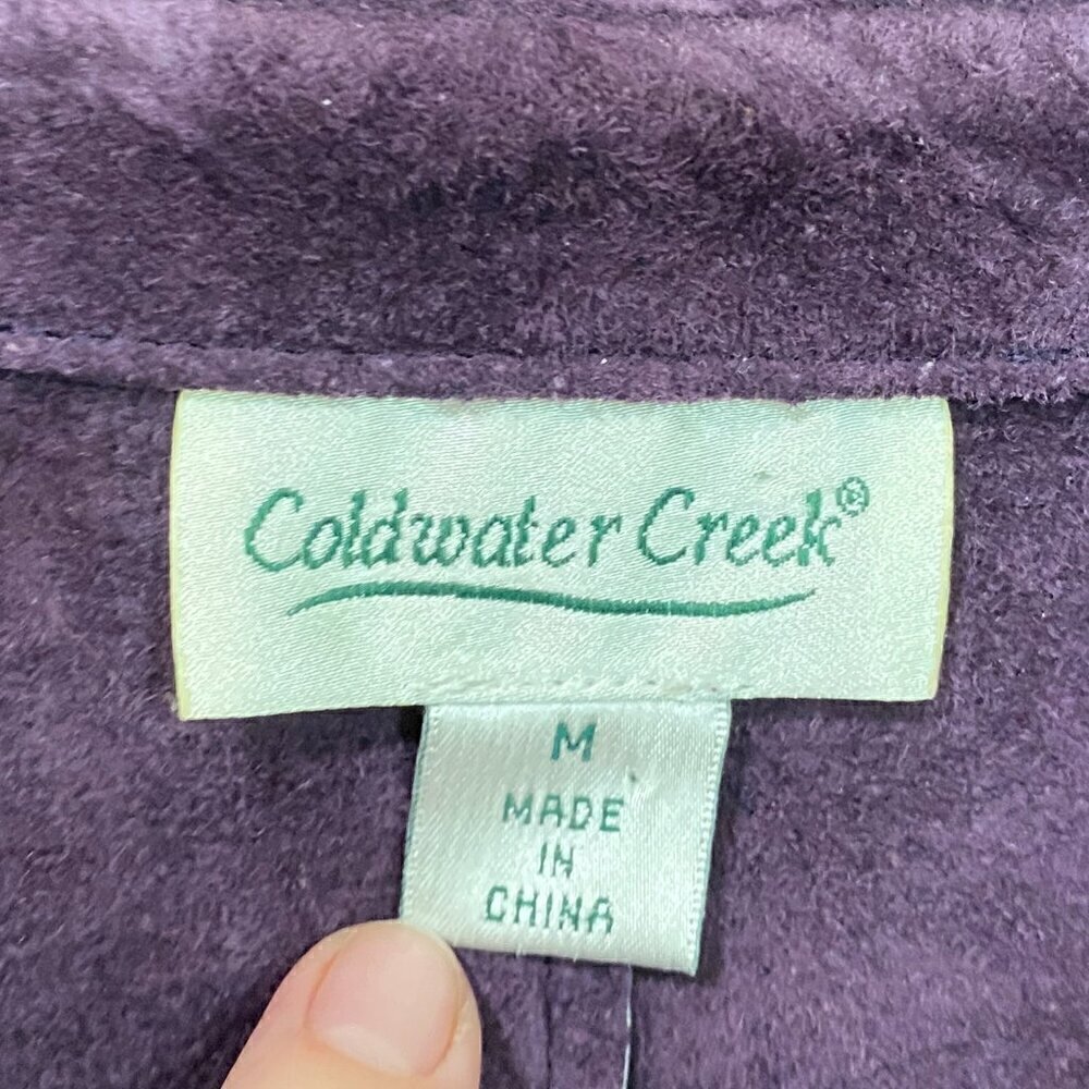 Coldwater Creek Eggplant Purple Genuine Suede Leather Jacket Medium - Picture 4 of 7